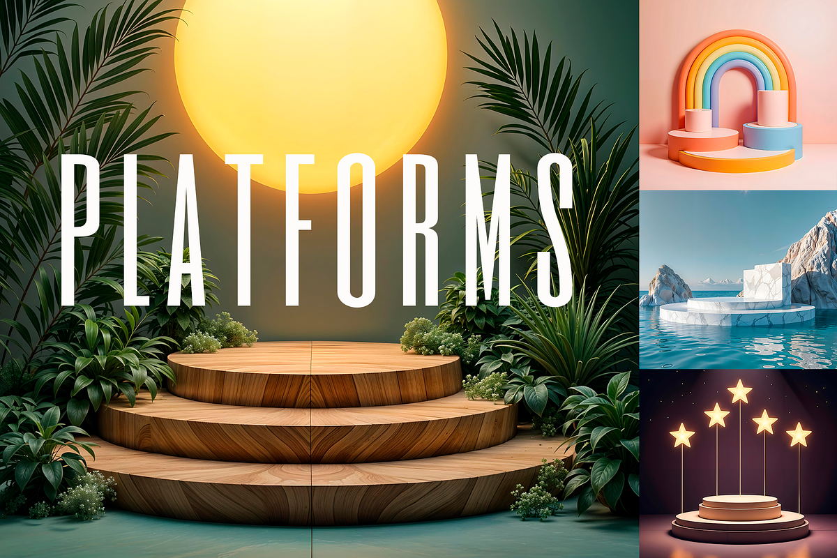 3D Platform & Stand Collection, a Scene 3D Model by VaivaJaloveckienė