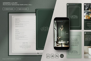 Restaurant Branding Templates Vol. 1, a Branding & Logo Template by Va Bene Studio