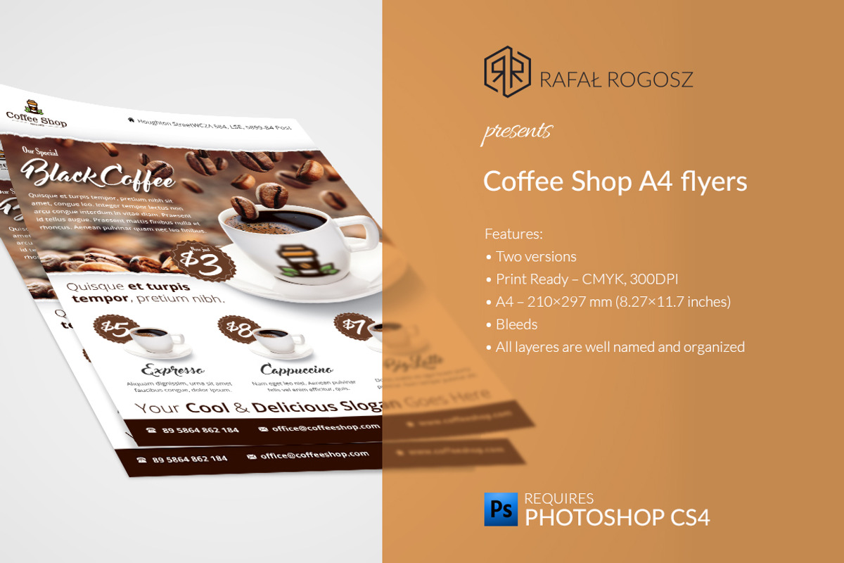 Coffee Shop Flyer Templates, a Flyer Template by buttonpl (Photo 1 of 5)
