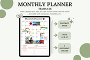 Undated Monthly Planner Template, a Stationery Template by Journal w Sushii (Thumbnail 1 of 4)