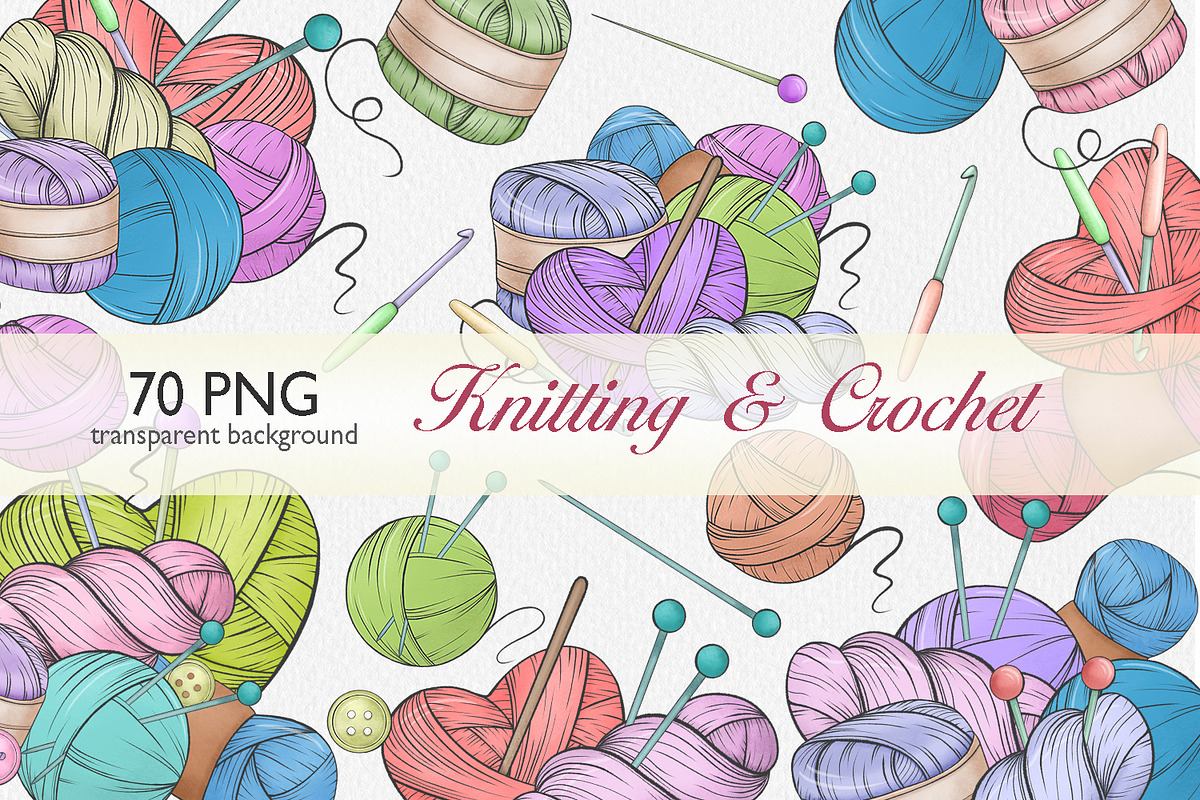 Knitting Clipart Collection, an Illustration by CaraulanStore (Photo 1 of 5)