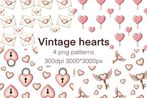Vintage hearts patterns