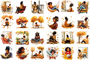 Autumn Black Woman Reading Clip Art, an Illustration by Sublimation Artist (Thumbnail 2 of 6)