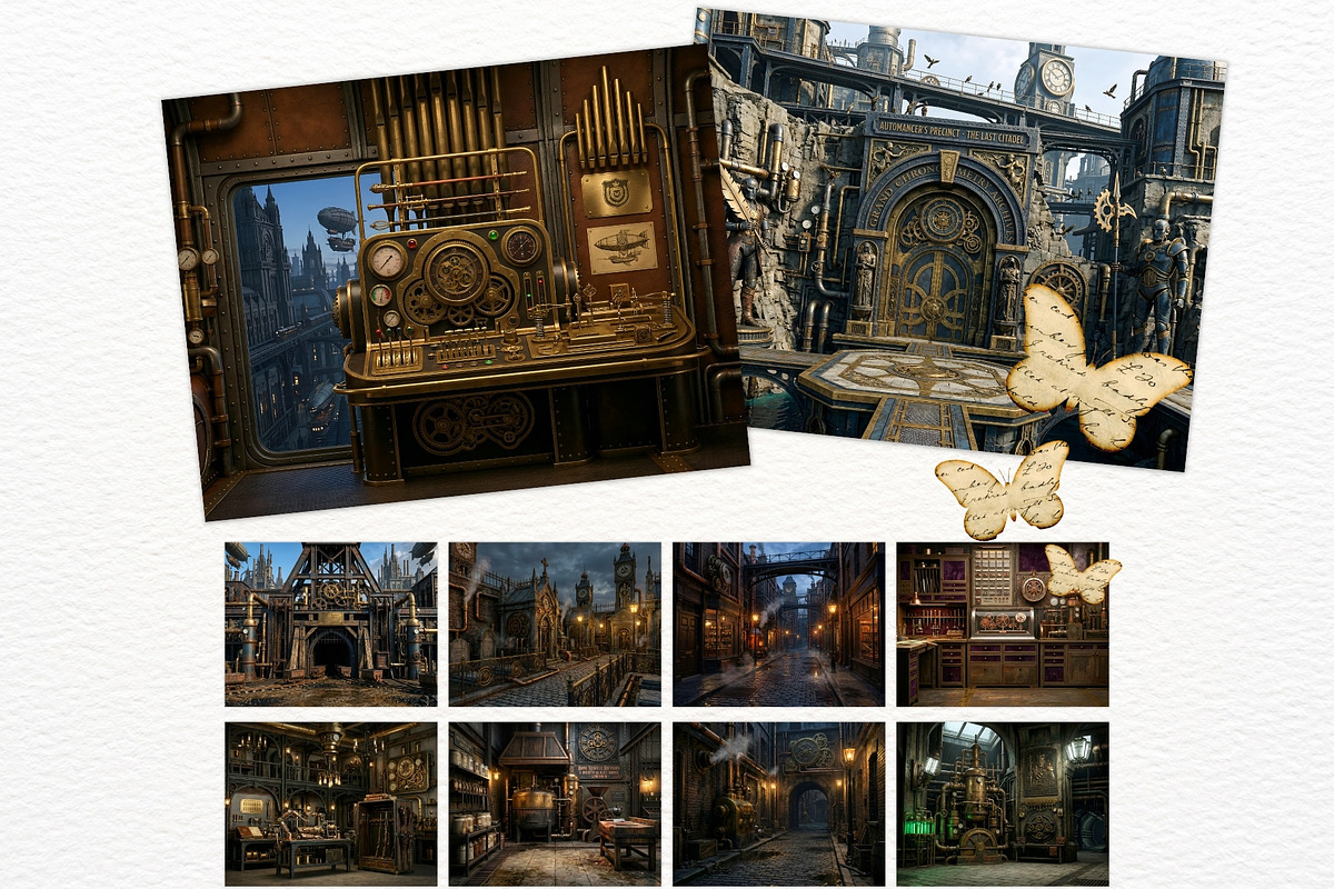 Brass Requiem Steampunk Backdrops V2, a Background Graphic by ThatsDesignArt (Photo 4 of 12)