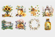 Watercolor Honey Bee Clipart, a Seasonal Illustration by Design Market (Thumbnail 5 of 5)