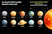 2D Solar System Realistic Pack, a Solid Icon by TwoBitsCompany (Thumbnail 1 of 2)