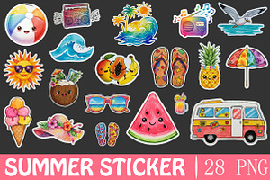 Summer Sublimation Sticker Design, an Illustration by RobertsArt