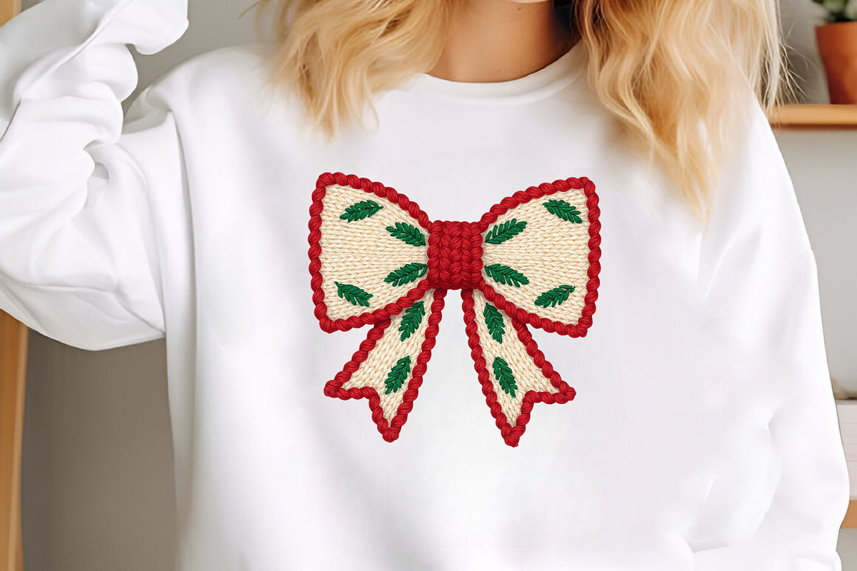 Christmas Coquette Bow Crochet Faux, an Illustration by Craft Nest (Photo 4 of 5)