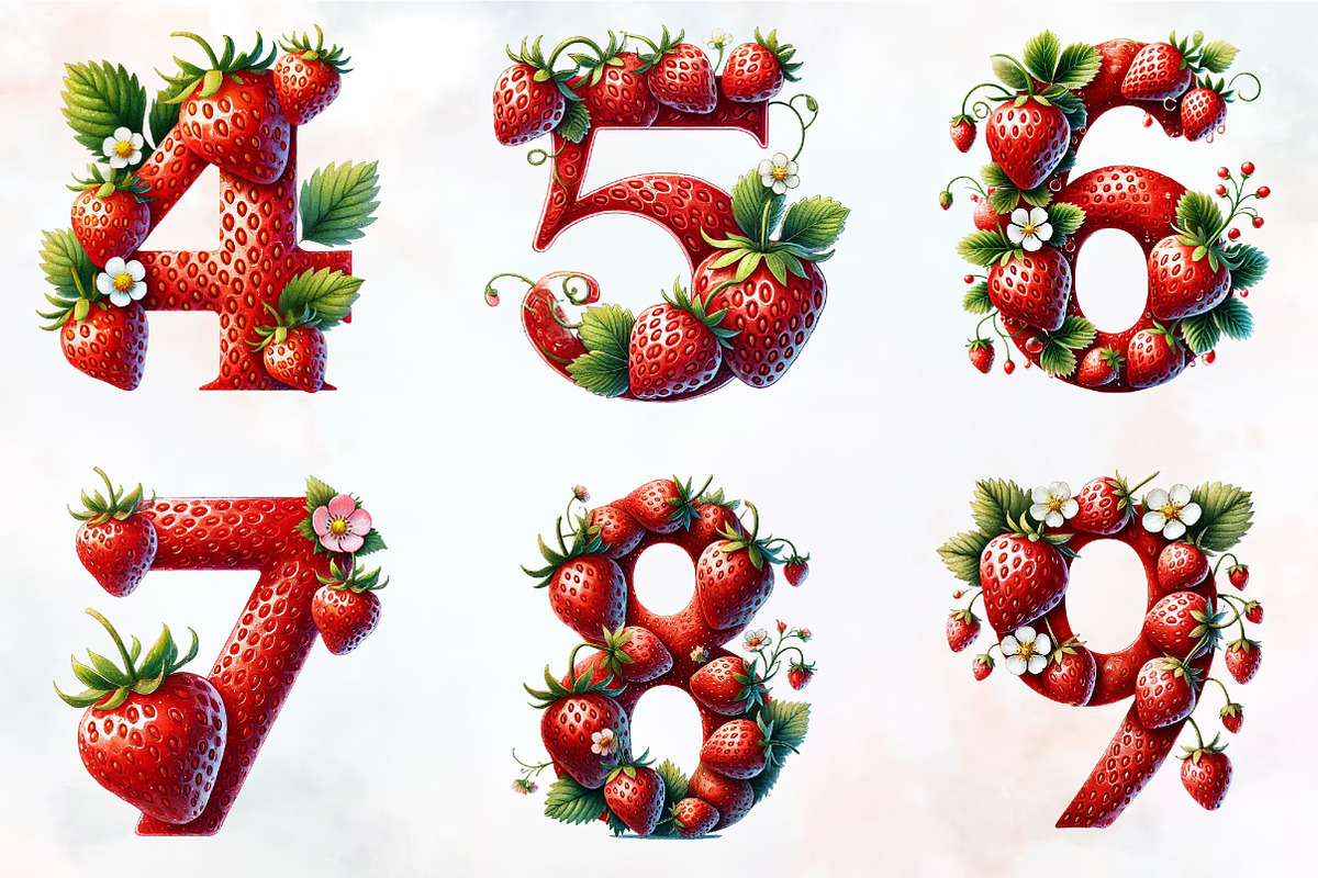 Spring strawberry Alphabet clipart, an Illustration by RobertsArt (Photo 5 of 7)