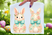 Watercolor Floral Easter Bunny PNG, an Illustration by Craft Nest (Thumbnail 1 of 4)