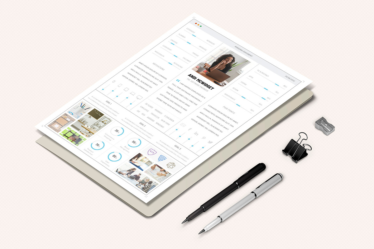 UX Workflow - Persona Document Vol2, a Stationery Template by Sargatal (Photo 4 of 5)