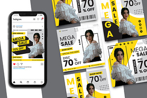 Mega Sale Instagram Post Template, a Social Media Template by Artnivora.Std