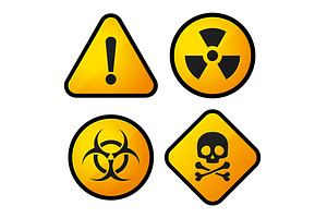 Danger Yellow Sign Icons Set, an Icon by in8finity