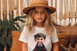 Cute Cartoon Dracula. TShirt Sticker