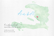 Watercolor Map of Haiti, an Illustration by Beloved Paper (Thumbnail 1 of 6)