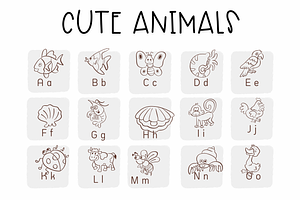 Cute Animals Symbols Fonts