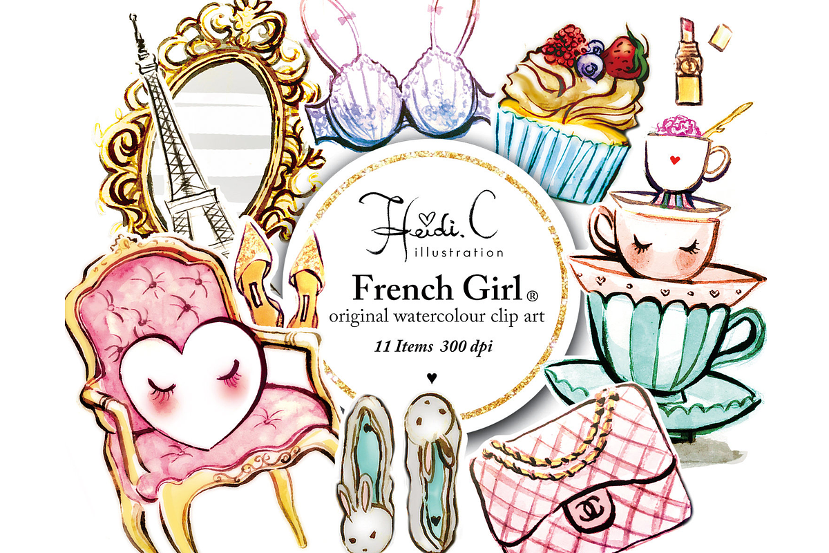 French Girl, an Illustration by HeidiCIllustration (Photo 1 of 3)