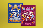 Purple Kids Birthday Invitation, an Invitation Template by graphicook (Thumbnail 1 of 3)