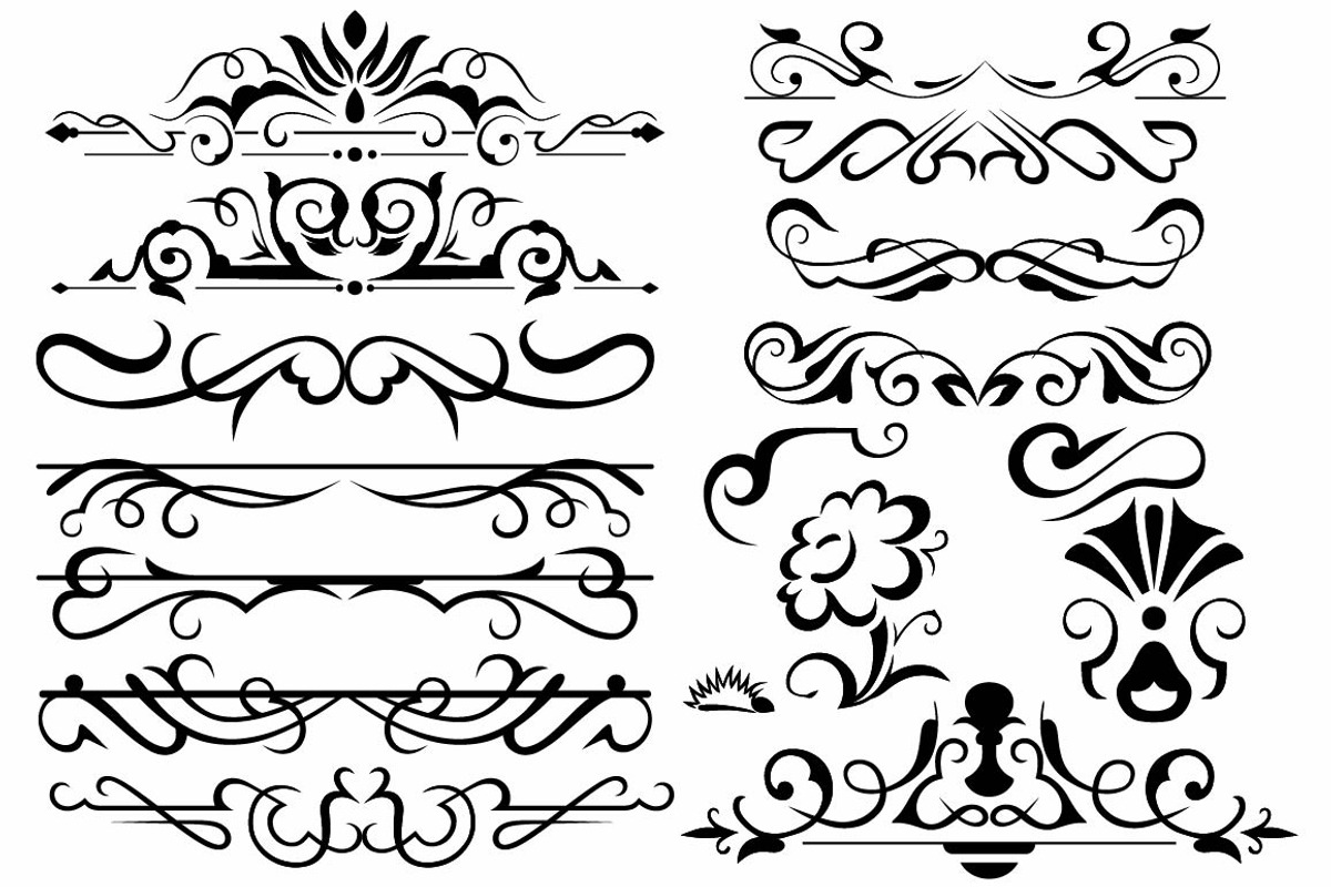 Vector set ornaments 13, a Pattern Graphic by LineworkStock