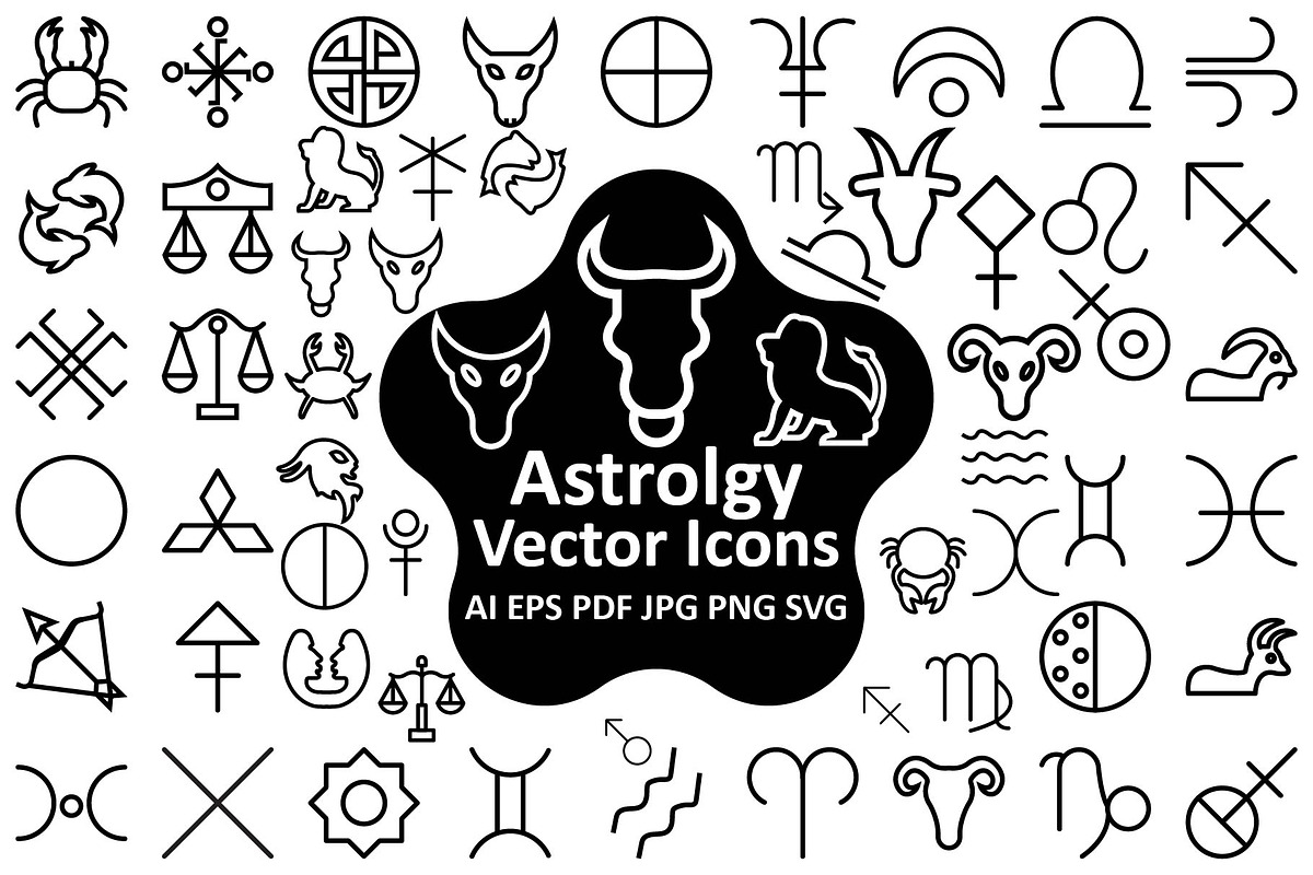 Mystical Symbols Astrology Icons set, an Icon by Vector Portal (Photo 1 of 9)