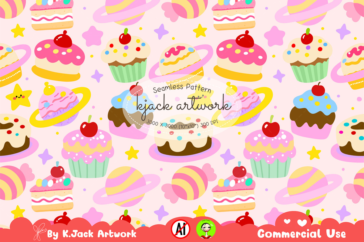 Sweet Space Bakery Seamless, a Background Graphic by K.JackArtwork (Photo 1 of 8)