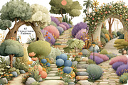 Whimsical Summer Pathway Clipart, an Illustration by DreamArtGraphic (Thumbnail 1 of 8)