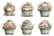 Whimsical spring cupcake clipart, an Illustration by SinaCreation (Thumbnail 3 of 11)