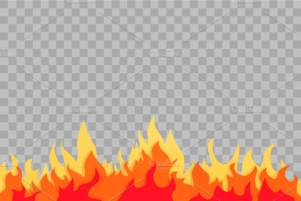 Cartoon fire vector illustration, a Decorative Illustration by Den Marty Studio