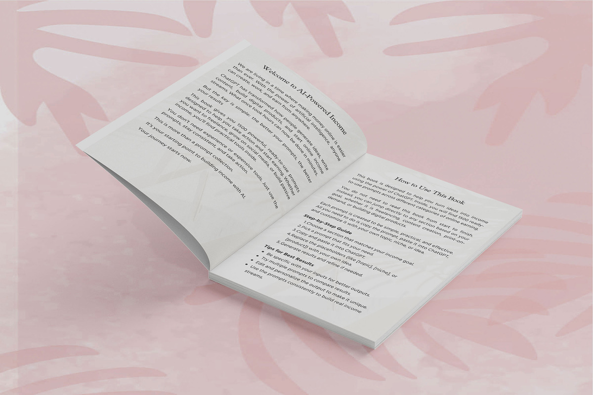 ChatGPT Prompts for Passive Income, a Design Template by Book2bees (Photo 2 of 4)