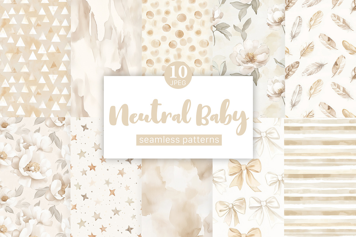 Neutral Baby Digital Paper, a Pattern Graphic by GlamArtZhanna (Photo 1 of 4)