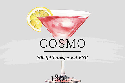 Cosmo Cocktail Illustration