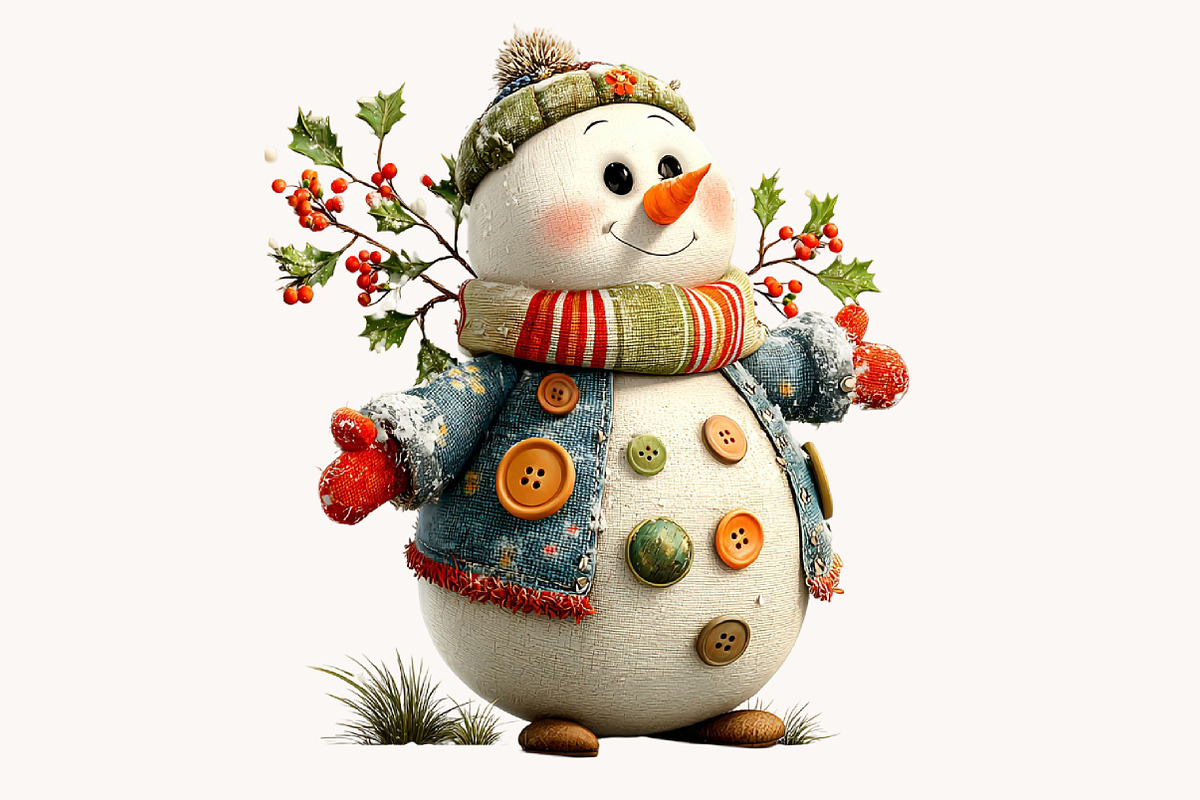 Whimsical Christmas Snowman Clipart, a Seasonal Illustration by Designworld (Photo 6 of 9)