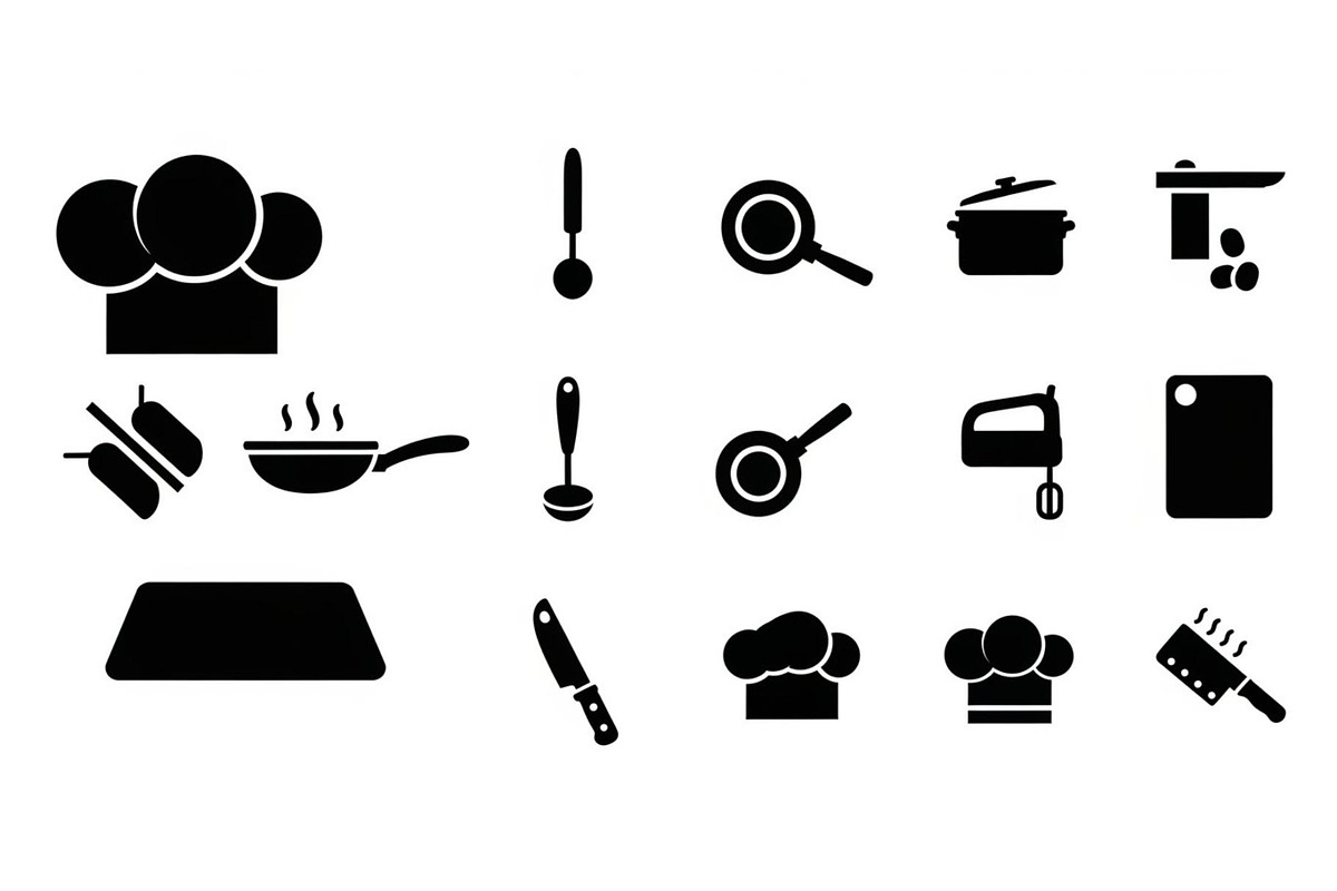 Kitchen Cooking Icon Vector Bundle, an Illustration by jahid234 (Photo 35 of 51)