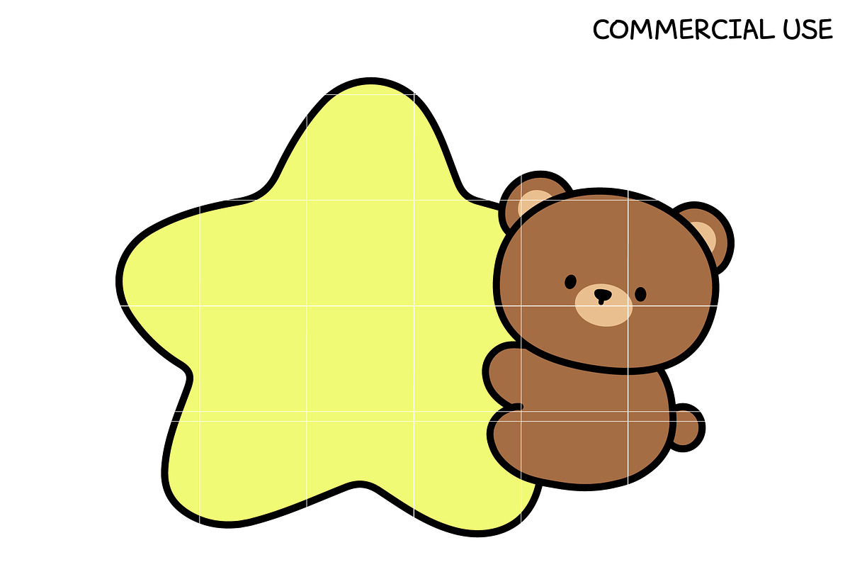 Cute Bear with Star SVG, an Illustration by TheHitShop (Photo 1 of 10)