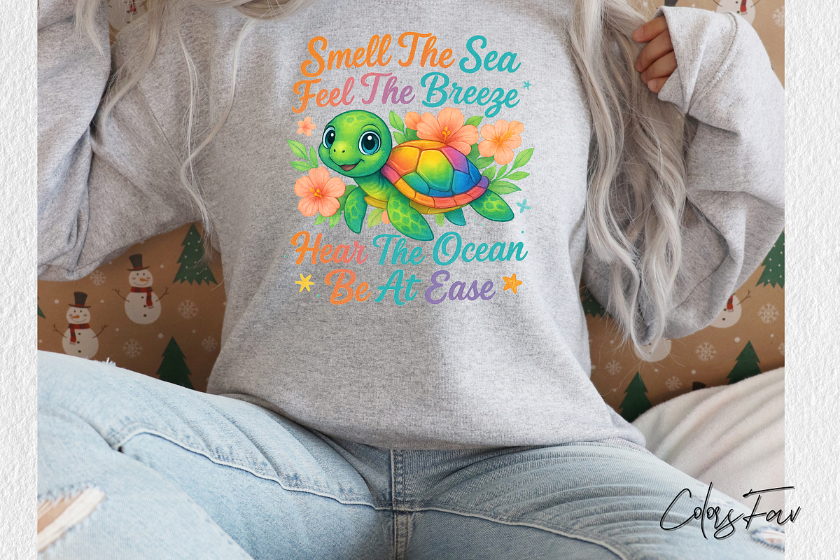 Sea Turtle Bundle Tropical Summer, an Animal Illustration by Colorsfav (Photo 2 of 9)