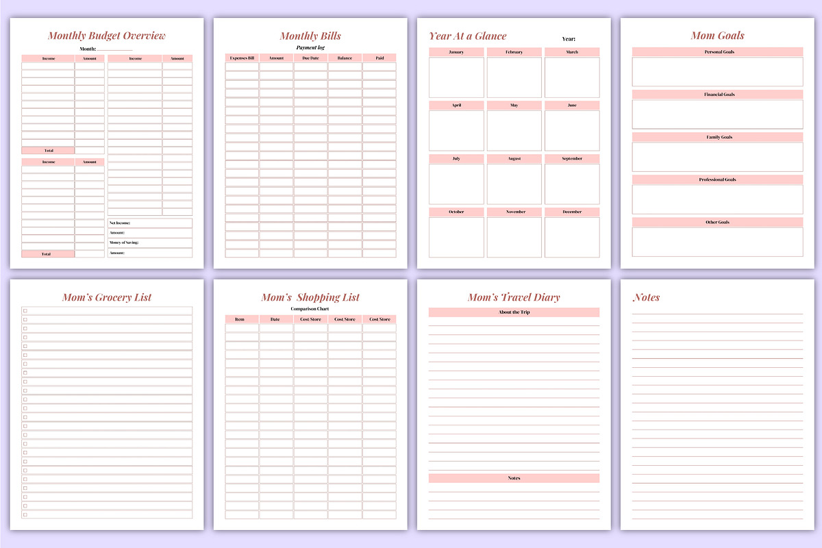 Mom Life Planner | Home & Self Care, a Stationery Template by Mustafiz (Photo 5 of 5)