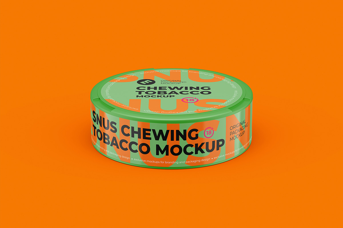Snus Chewing Tobacco Can Mockup, a Packaging Mockup by easymock 2 (Photo 10 of 10)