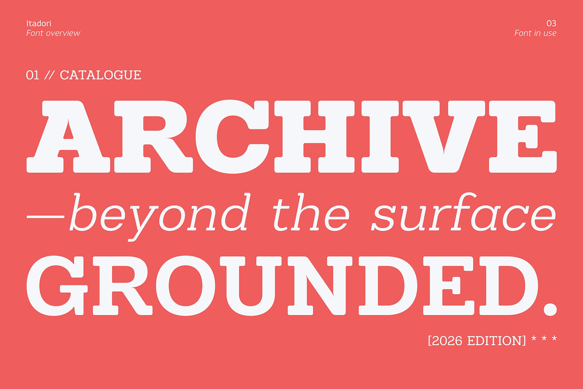 Itadori, a Slab Serif Font by Zafara Studios (Photo 3 of 12)