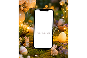 Easter iPhone Mockup Magical Garden, a Product Mockup by TatiMockup (Thumbnail 1 of 3)