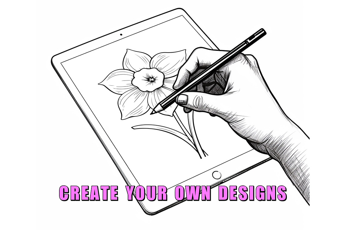 50 Daffodil Flowers Procreate Stamps, a Brush Add-On by Procreate Sale (Photo 3 of 6)