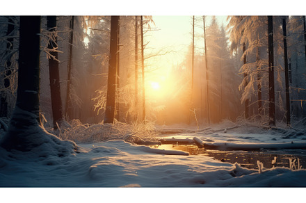 snow weather frozen sun winter ai, a Nature Photo by pikepicture