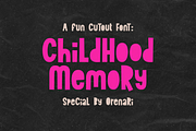 Childhood Memory - Fun Cutout Font, a Handwritten Font by Orenari (Thumbnail 1 of 10)