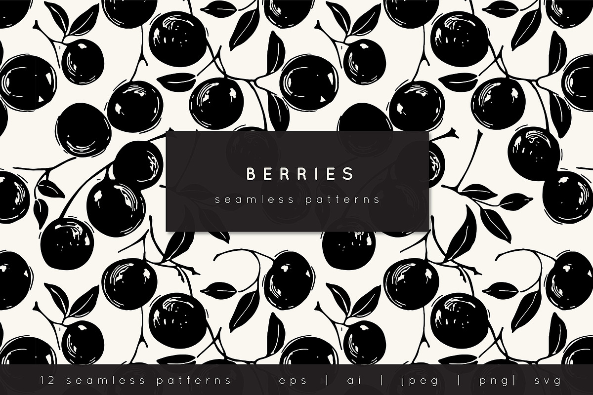 Berries Seamless Patterns, a Pattern Graphic by Curly_Pat (Photo 1 of 6)