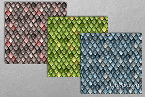 Dragon Scales. Seamless Patterns