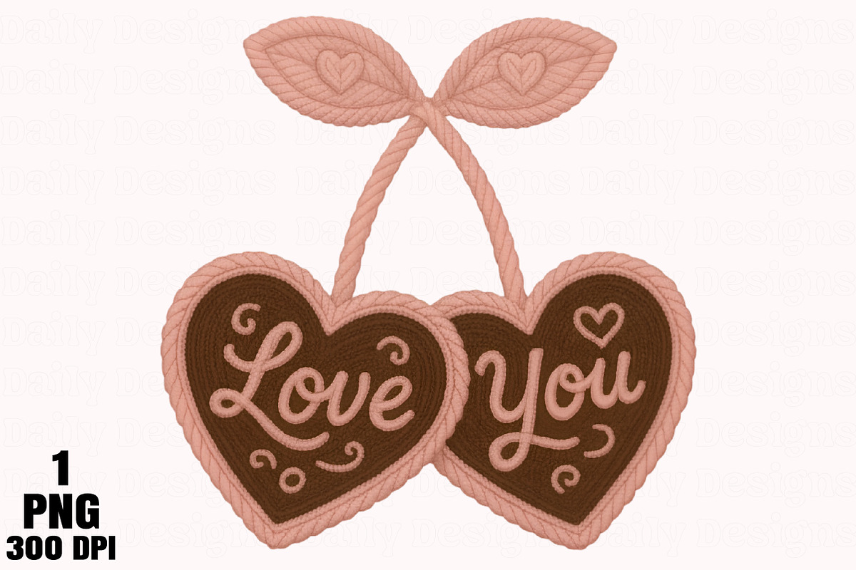 Faux Crochet Valentines Day Cherry P, an Illustration by Daily.Designs (Photo 1 of 5)