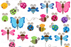 Patchwork Bugs Clipart & Vectors