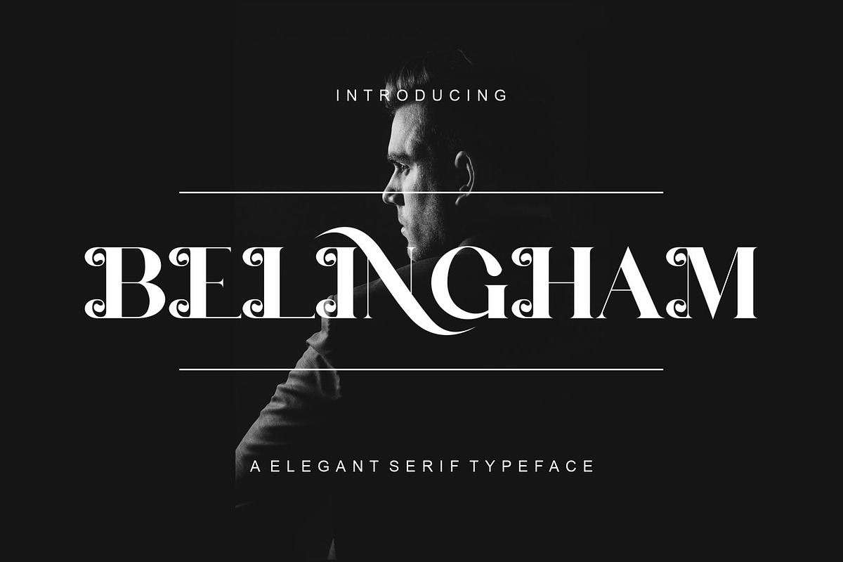 BELINGHAM Elegant Serif Typeface, a Serif Font by Alfinart (Photo 1 of 8)
