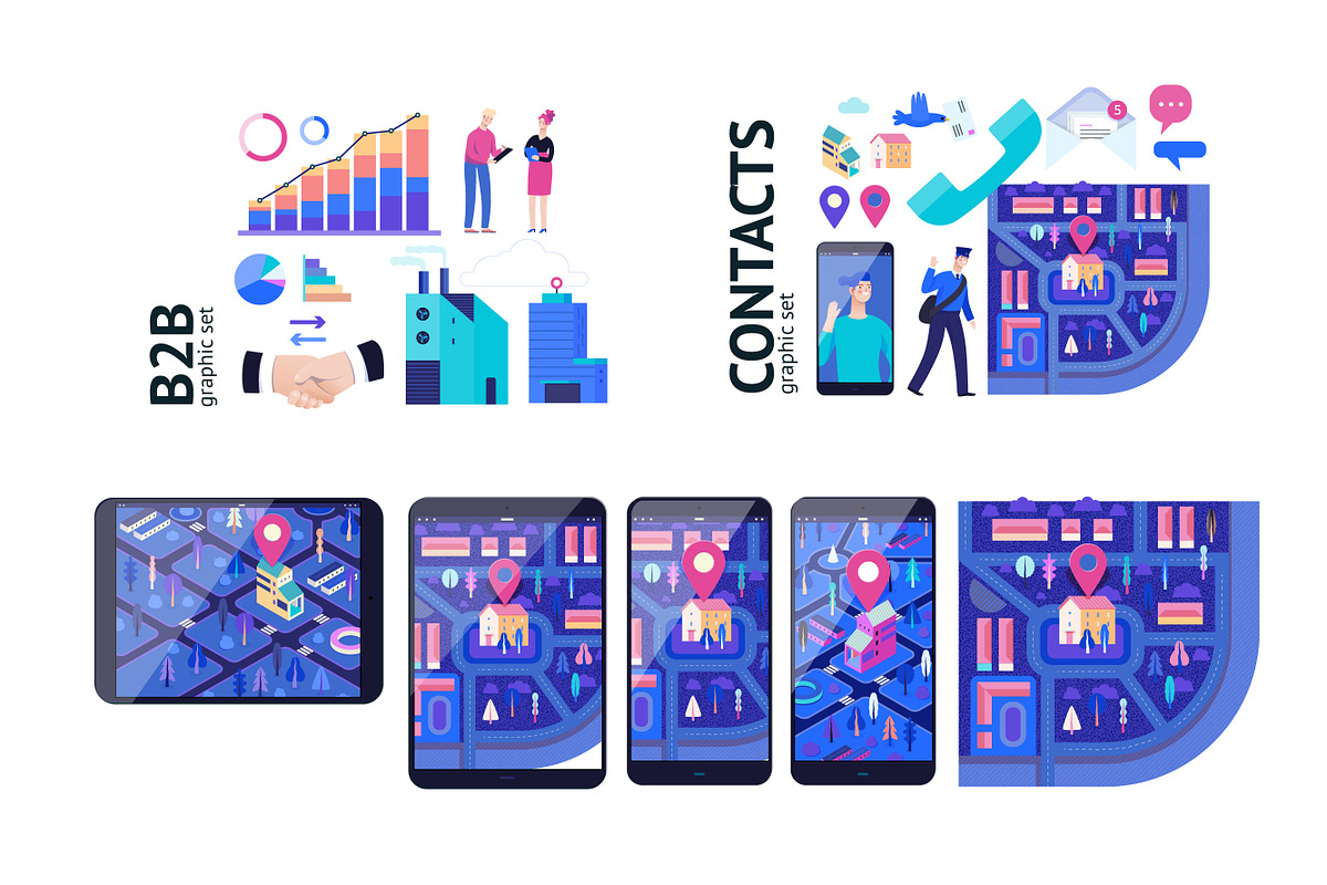 Company website vector Illustrations, a Work Illustration by Grivina's shop (Photo 11 of 25)