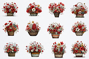Spring Flower Basket Clipart, an Illustration by Watercolor design (Thumbnail 3 of 6)