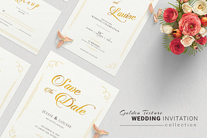 Golden Wedding Invitation Suite